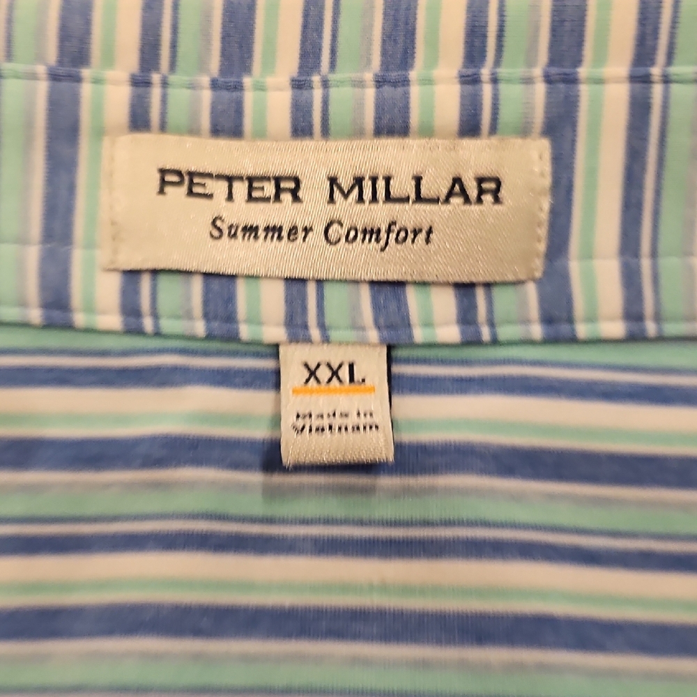 Scotty Cameron RARE Jackpot Johnny Peter Millar Light Blue Striped Polo Shirt - Picture 4 of 4